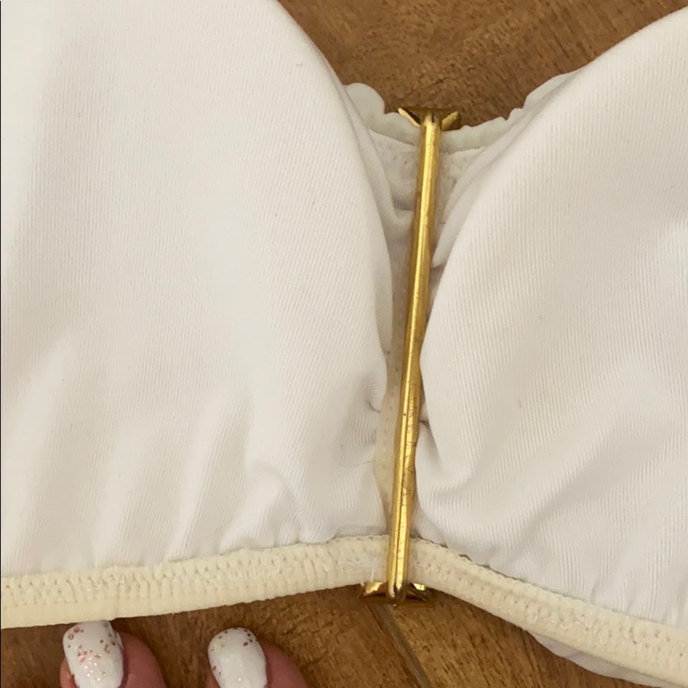 Victoria's Secret White Jeweled Embellished Strapless Bikini Top Bandeau M - Picture 4 of 5
